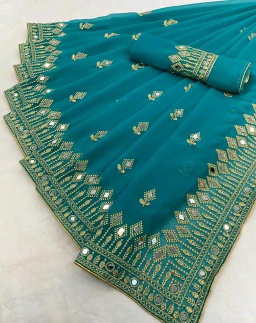 EMBROIDERED BOLLYWOOD STYLE GEORGETTE SAREE