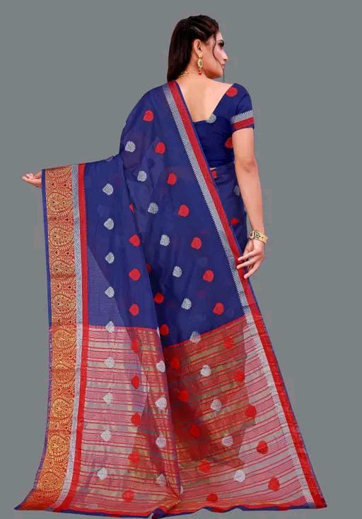 PRINTED COTTON BANARSI SAREE