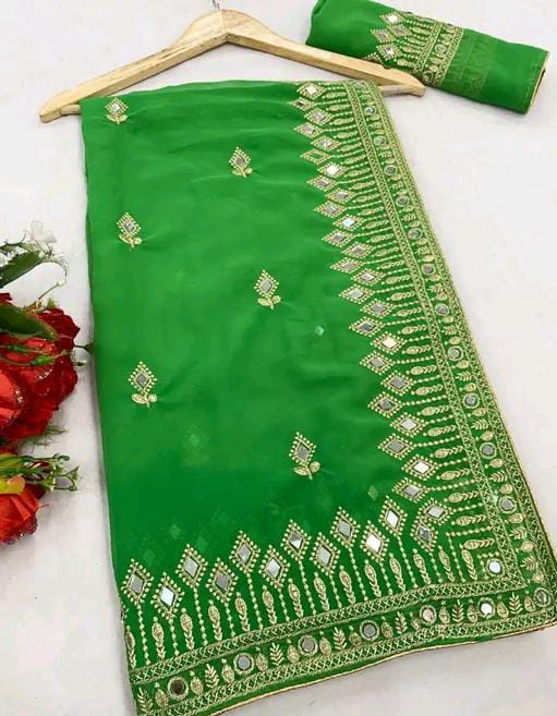 EMBROIDERED BOLLYWOOD STYLE GEORGETTE SAREE
