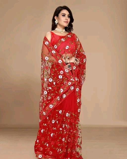 EMBROIDERED BOLLYWOOD NET SAREE