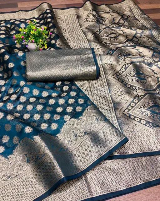 ORGAZA BANARSI SIKL SAREE