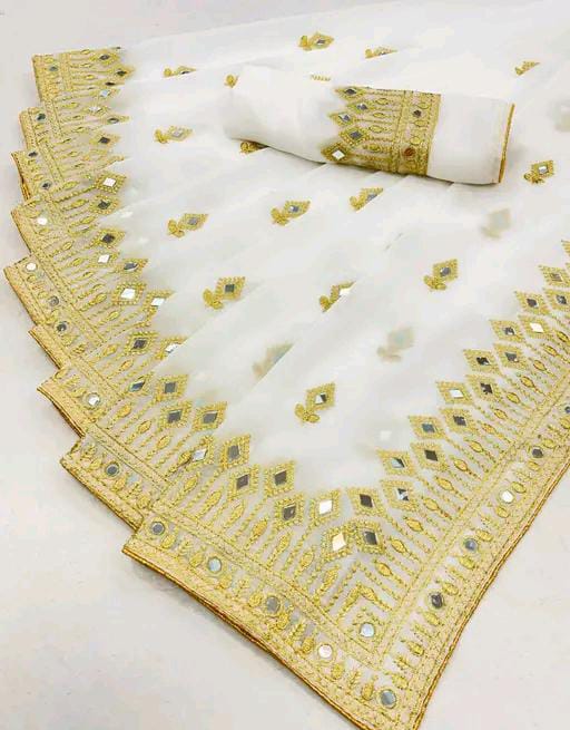 HEAVY EMBROIDERED GEORGETTE SAREE
