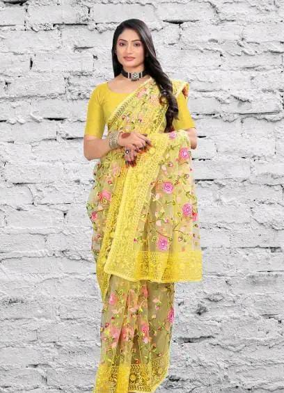 EMBROIDERED BOLLYWOOD NET SAREE