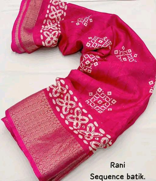 TRENDING SILK BATIK PRINT SAREE