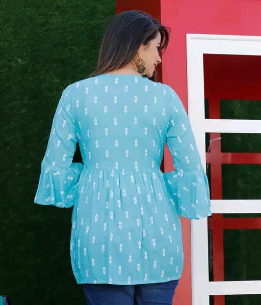 Rayon Embroidered Half Sleeves Tunic/Top For Women