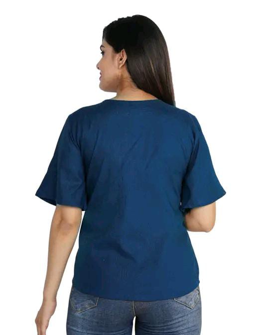 Rayon Embroidered Half Sleeves Tunic/Top For Women