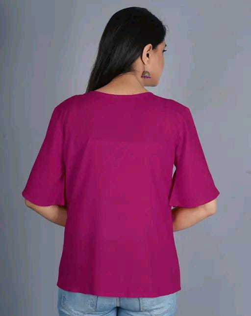 Rayon Embroidered Half Sleeves Tunic/Top For Women