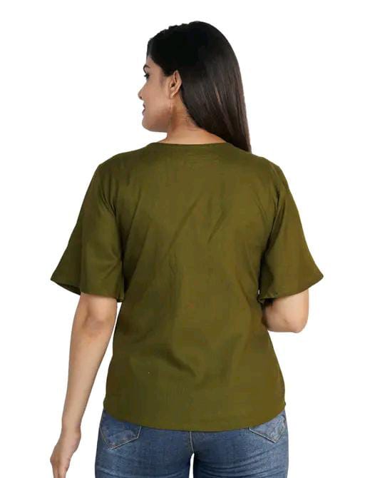 Rayon Embroidered Half Sleeves Tunic/Top For Women