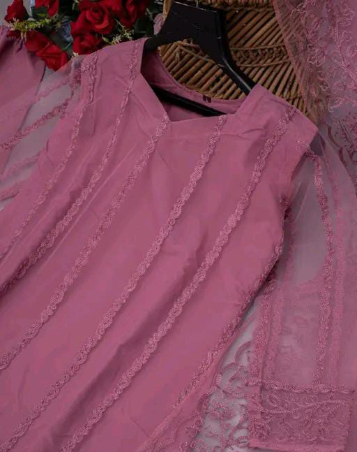 Women Net Kurti Set with Dupatta