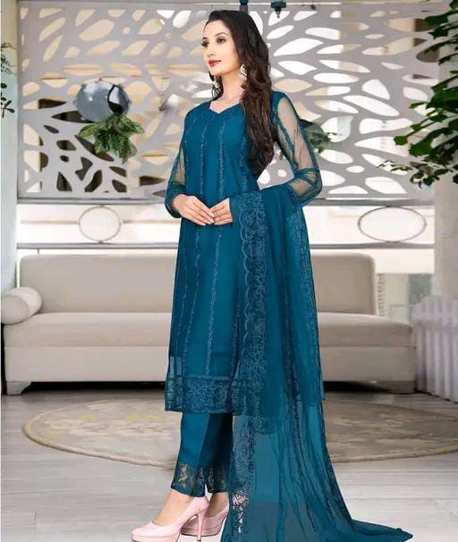 Women Cotton Blend Kurti Set with Dupatta |