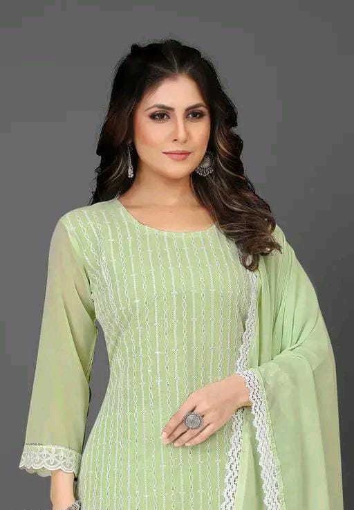 ( EMBROIDERY + FULL INNER ) Kurta sharara and dupatta set