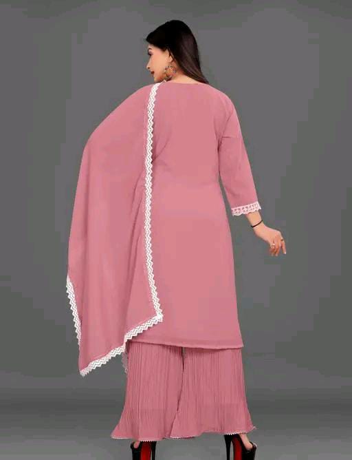 ( EMBROIDERY + FULL INNER ) Kurta sharara and dupatta set