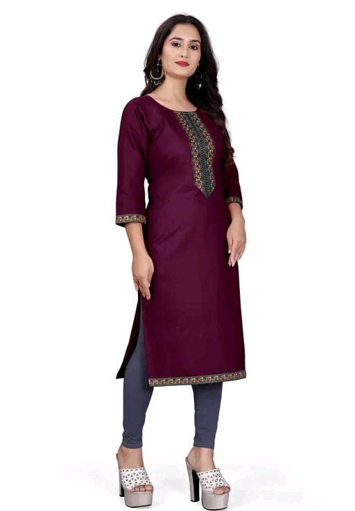 stylelist kurti with embroidered work