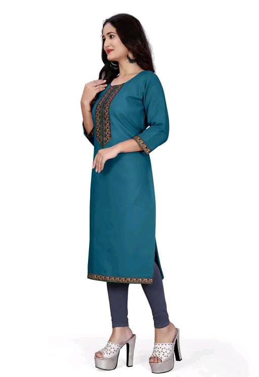 stylelist kurti with embroidered work