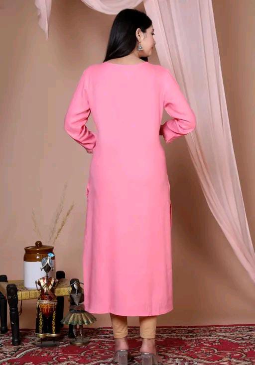 Women Embroidered Straight Kurta