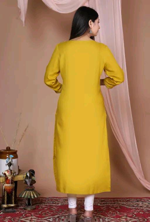 Women Embroidered Straight Kurta