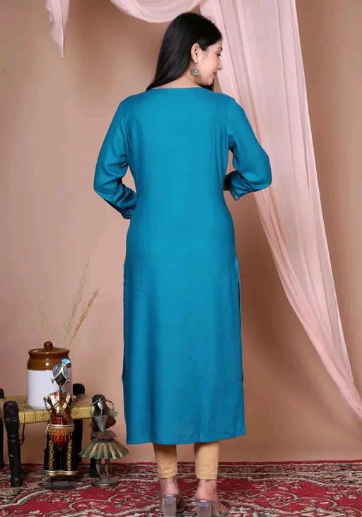 Women Embroidered Straight Kurta