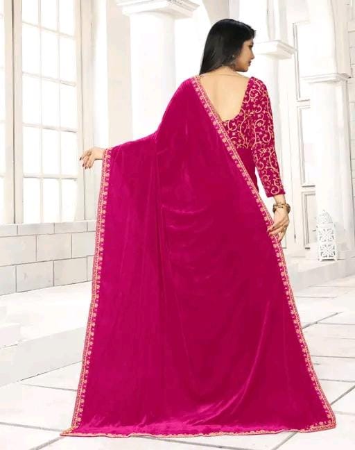 BOLLYWOOD STYLE VELVET SILK SAREE