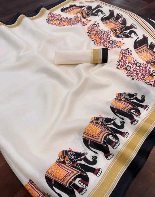 FLORAL PRINTED BLEND SAREE