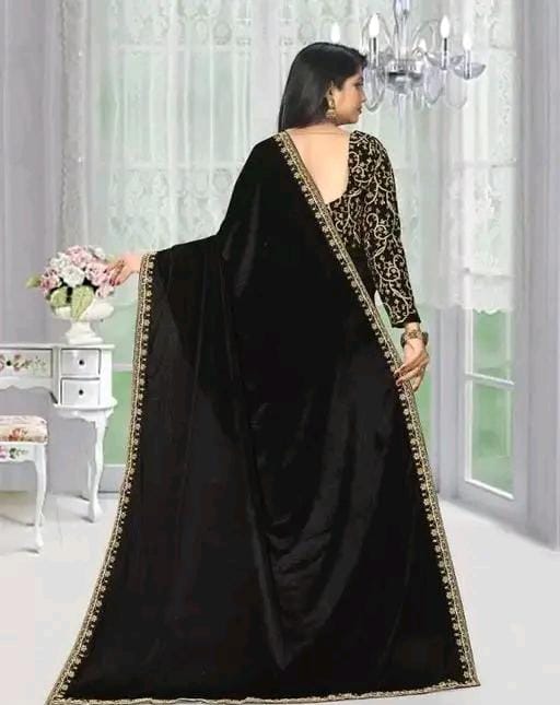 PARTY WEAR WOMEN'S VELVET SAREE