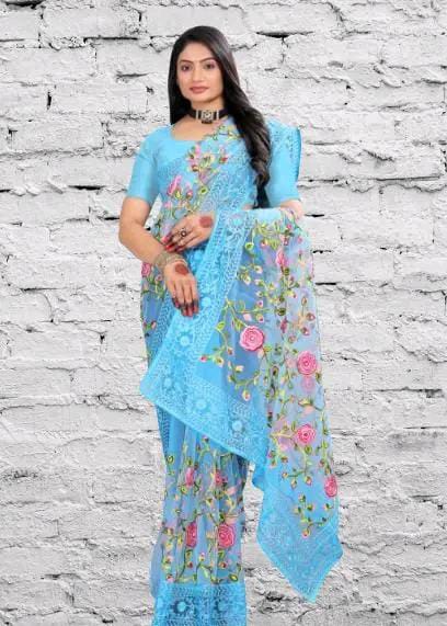 EMBROIDERED BOLLYWOOD NET SAREE