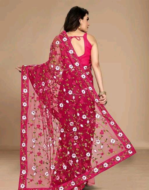 EMBROIDERED BOLLYWOOD NET SAREE
