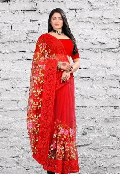 EMBROIDERED BOLLYWOOD NET SAREE