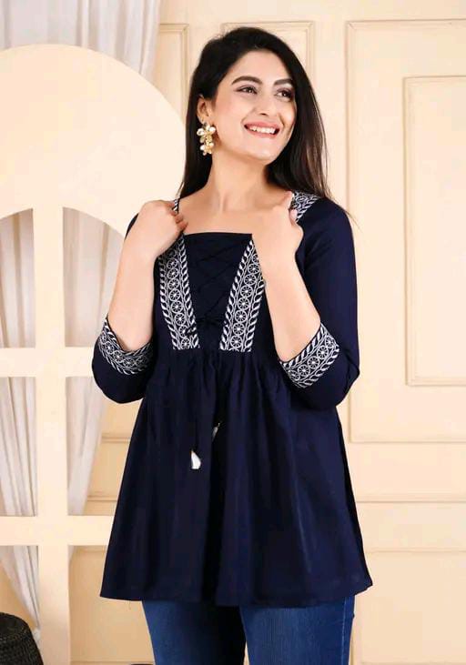 COTTON EMBROIDERED TOP FOR WOMEN'S