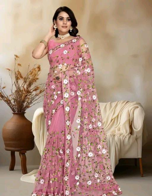 EMBROIDERED BOLLYWOOD NET SAREE