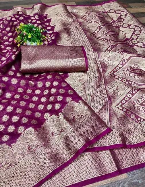 ORGAZA BANARSI SIKL SAREE