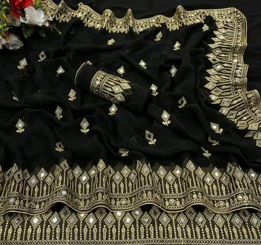 HEAVY EMBROIDERED GEORGETTE SAREE