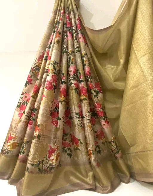 FLORAL PRINTED BLEND SAREE