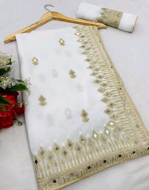 HEAVY EMBROIDERED GEORGETTE SAREE