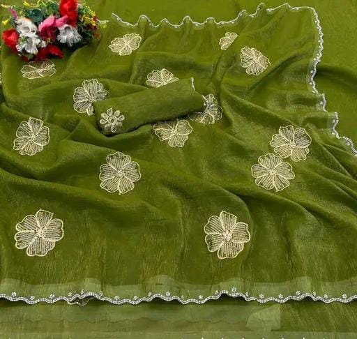 TRENDING CHIFFON HANDWORK SAREE