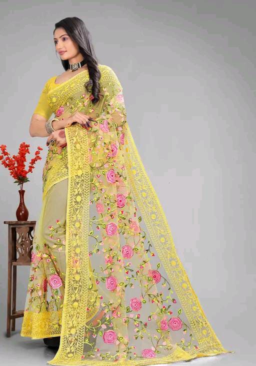 EMBROIDERED BOLLYWOOD NET SAREE