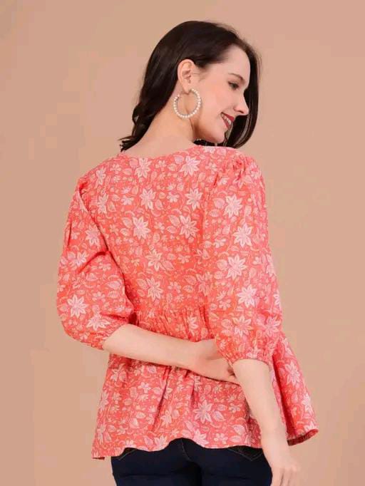 WOMEN'S PRINTED COTTON TOP