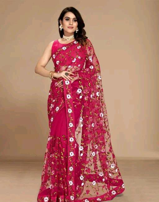 EMBROIDERED BOLLYWOOD NET SAREE