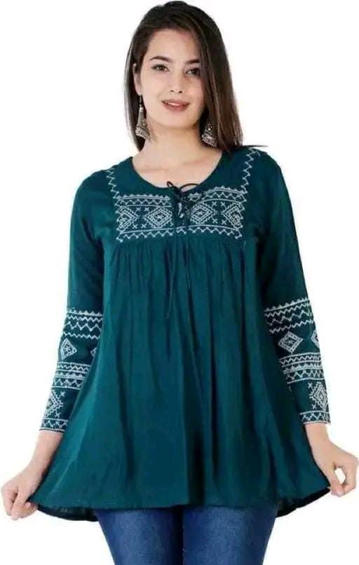 COTTON EMBROIDERED TOP FOR WOMEN'S