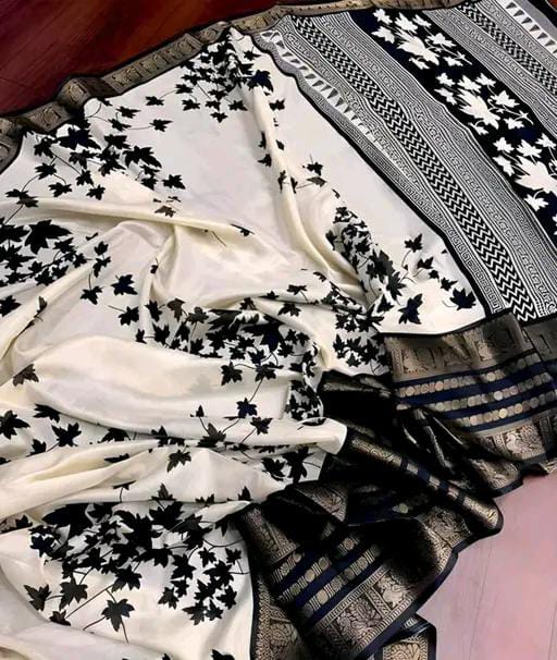 TRENDING DOLA SILK PRINTED HEAVY BORDER SAREE