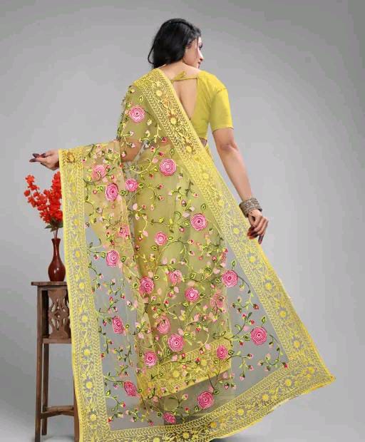 EMBROIDERED BOLLYWOOD NET SAREE
