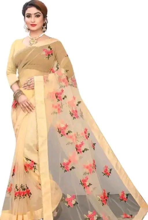 EMBOIDERY WORK NET SAREE