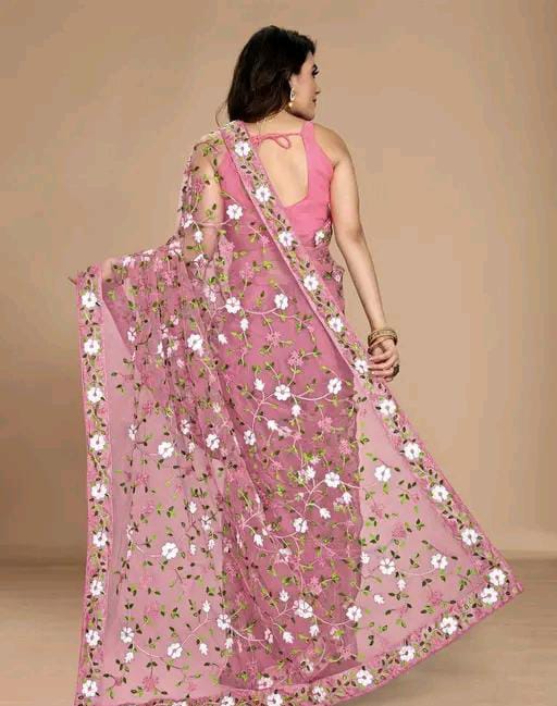 EMBROIDERED BOLLYWOOD NET SAREE
