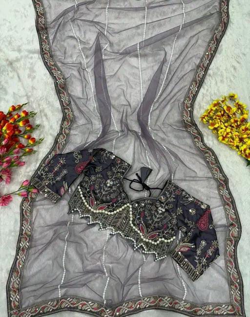 EMBROIDERED BOLLYWOOD STYLE NET SAREE