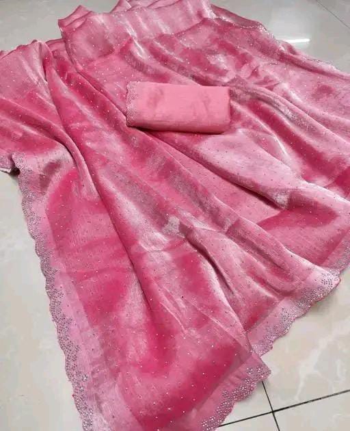 EMBELLISHED BOLLYWOOD SATIN SAREE