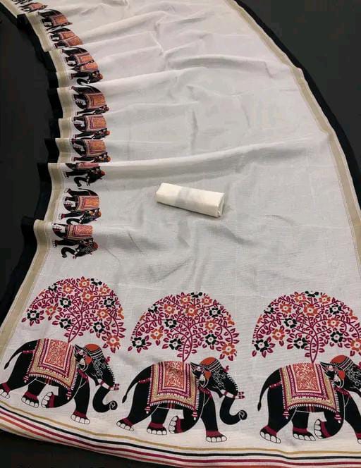 FLORAL PRINTED BLEND SAREE