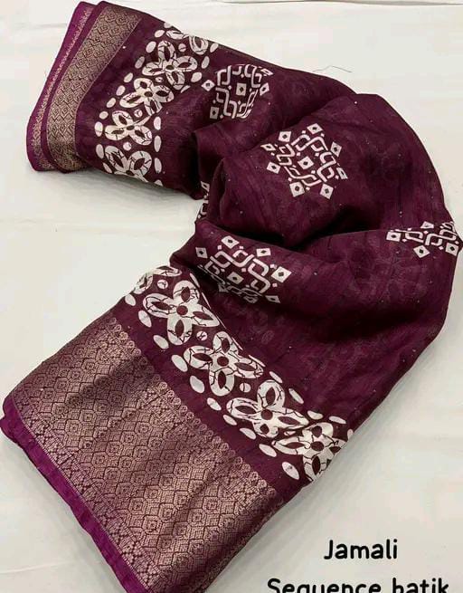 TRENDING BATIK PRINT SILK SAREE
