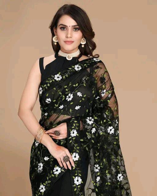 EMBROIDERED BOLLYWOOD NET SAREE