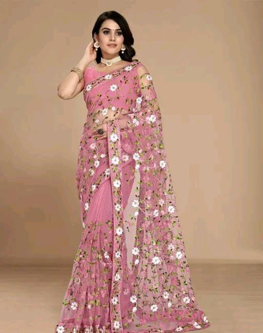EMBROIDERED BOLLYWOOD NET SAREE