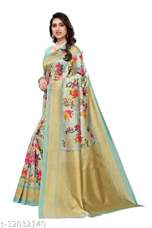 FLORAL PRINTED BLEND SAREE