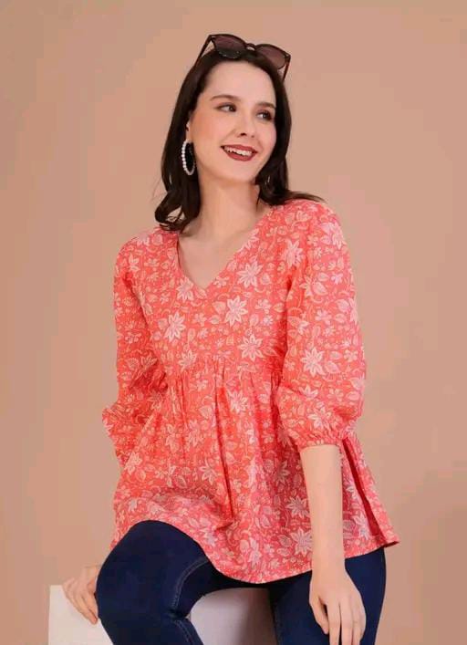 WOMEN'S PRINTED COTTON TOP